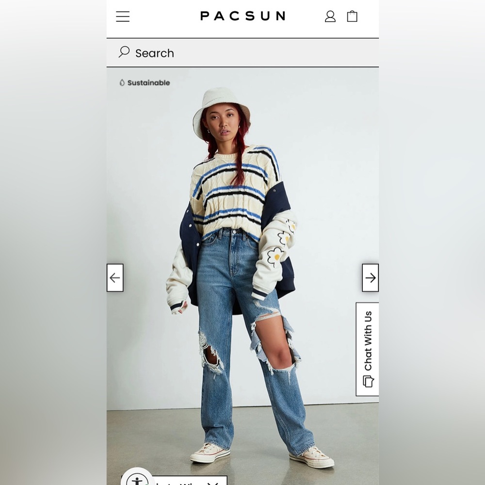 NEW NEVER WORN WITH TAGS PACSUN 90s BOYFRIEND DISTRESSED JEANS
